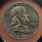 1958-D Franklin Half Dollar Coin Circulated 90% Silver Very Fine