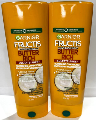 Garnier Fructis Butter Rich Conditioner Coconut Jojoba Macadamia Oil 354 mL 2 PK