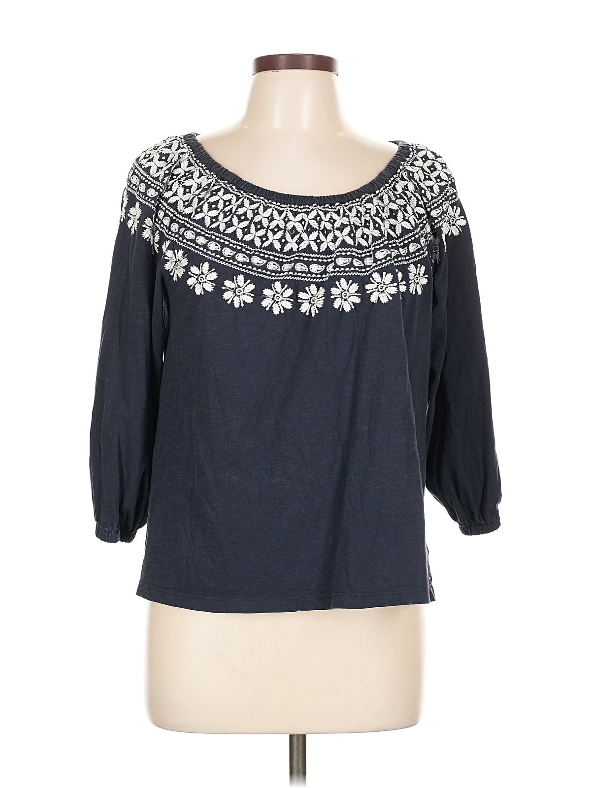 Tommy Hilfiger Women Blue 3/4 Sleeve Top L