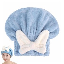 Microfiber Hair Drying Cap Ultra Absorbent Hair Towel Wrap Turban for Thick S...