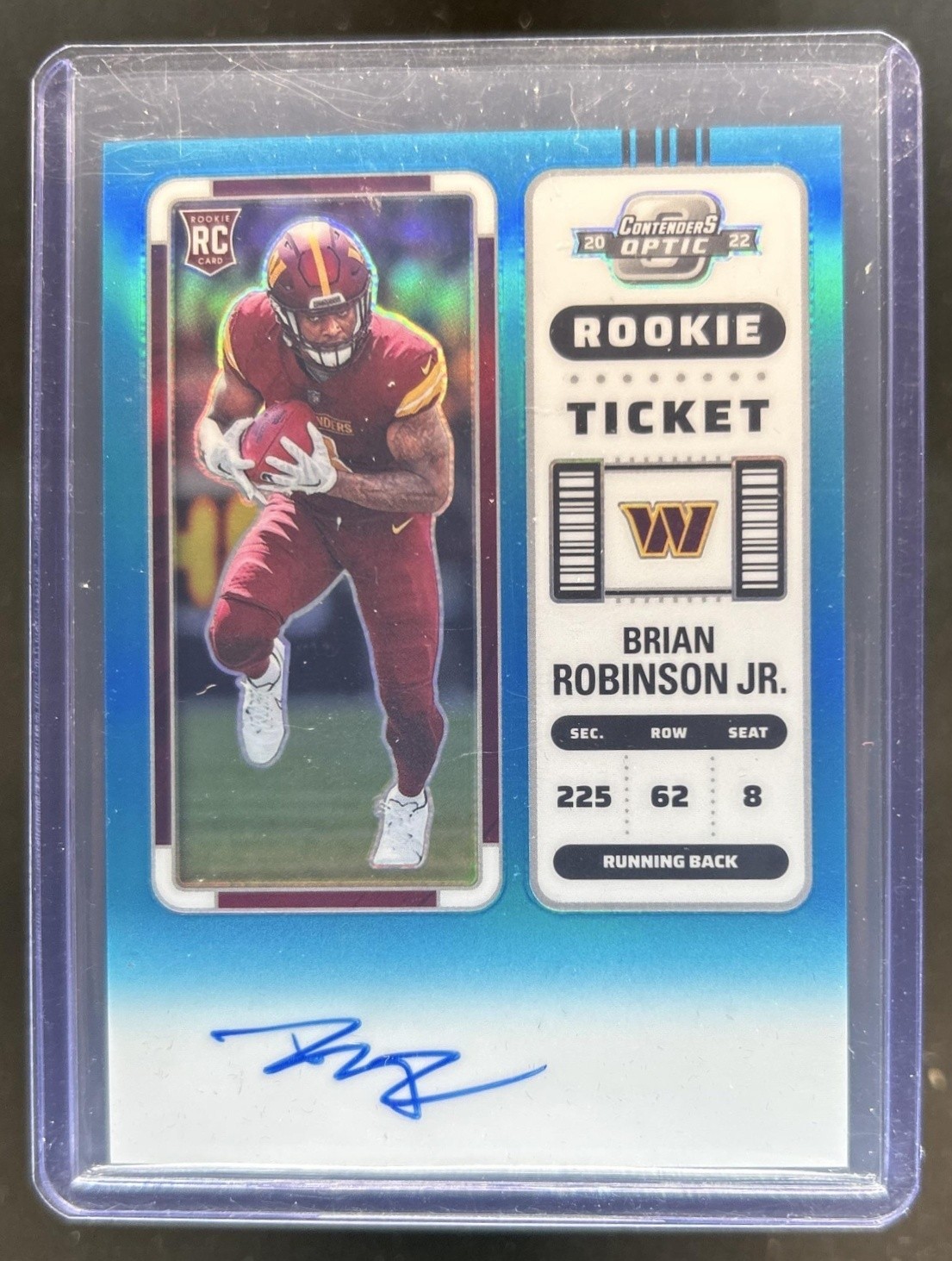 Brian Robinson Jr. Panini Contenders Optic #106 Autograph-Teal