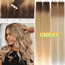 CLEARANCE 100G Tape in Ombre Real Remy Human Hair Extensions Thick Skin Weft