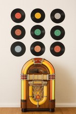 8 Vinyl Record Decorations, Blank 11" Retro Look, Back In Time Music Room