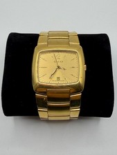 GUCCI 8500M DATE 35MM STAINLESS STEEL GOLD WATCH GOLD FACE DIAL TESTED WORKING