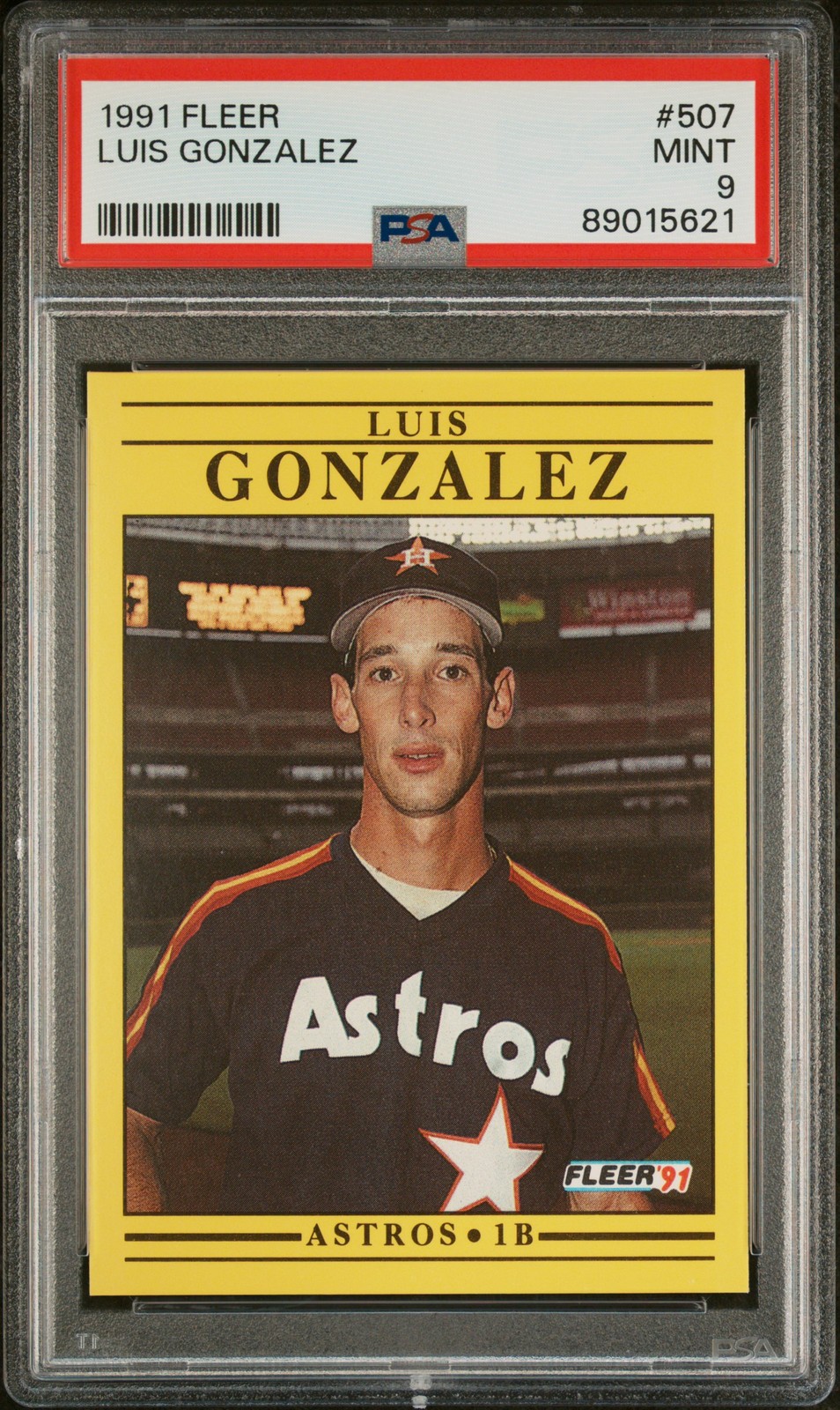 1991 FLEER #507 LUIS GONZALEZ ROOKIE RC PSA 9