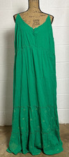 Old Navy Dress Womens Large Green Tiered Maxi Garden Party Prairie Cottagecore