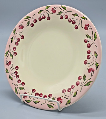 Unused VTG 9'' Le Comptoir de Famille CHERRIES BORDER Salad Lunch Plate, France