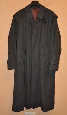 Steinbock Luxus Himalaya Tyrol Men's Gray Wool Long Coat Trench Size 48 D 24