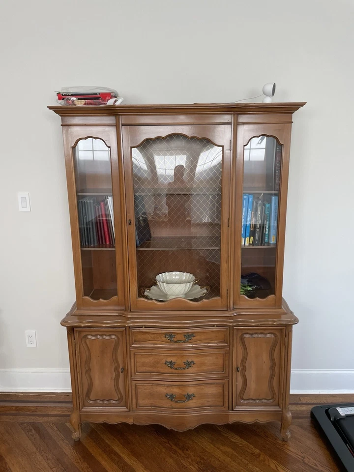 Антикварный французский провинциальный клатч / фарфоровый шкаф / книжная полка - Изображение 4 из 4