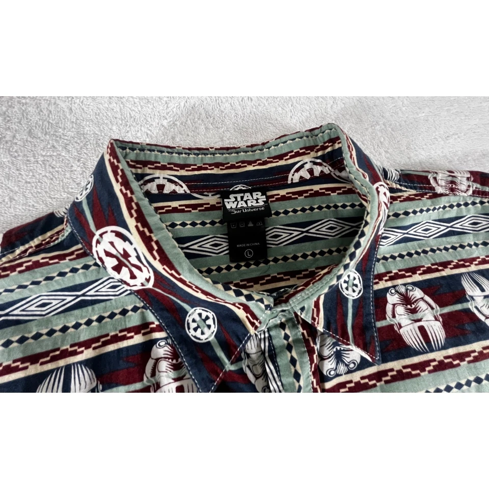 Star Wars Nuestro Universo Para Hombres Grande L Abotonable Tribal Storm Troopers Geométrico Foto 2 de 4