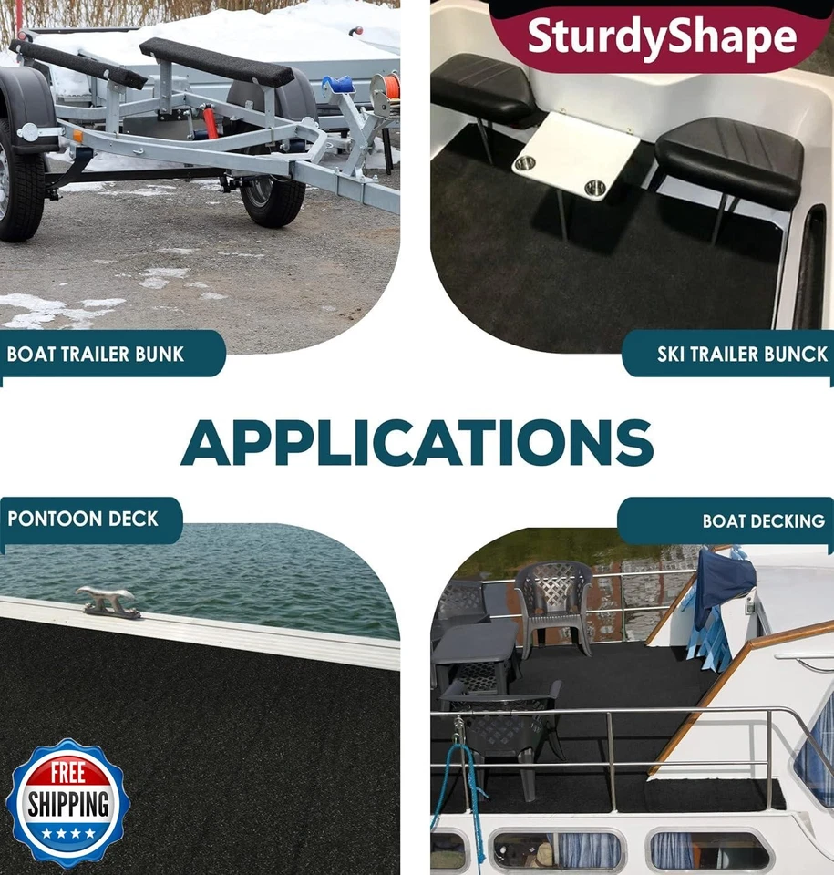 Kit de alfombras para literas remolque barco SturdyShape 9 pulgadas x 100 pies - cubiertas de alfombras marinas para Foto 4 de 4