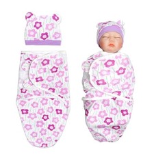 Baby Doll Swaddle Blanket Newborn Dolls Bath Blanket 2 Pcs 17-22 inches Flower