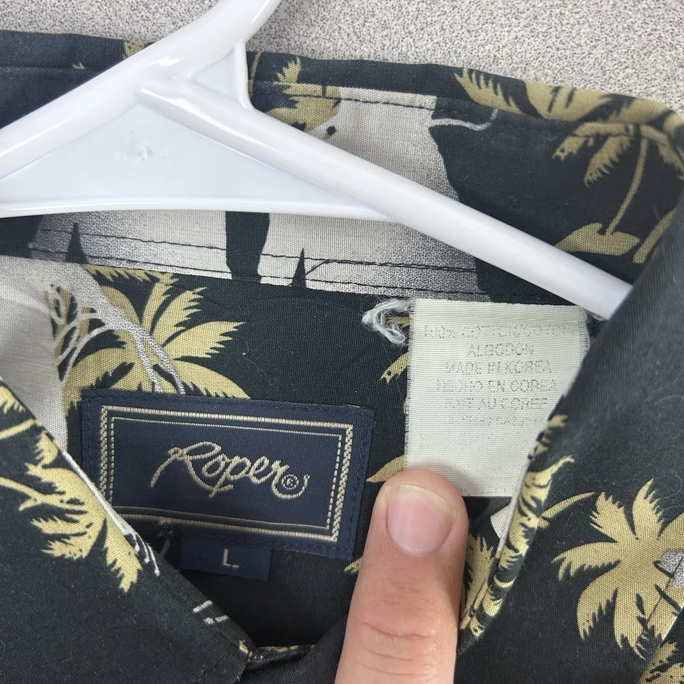 Camisa de Colección Roper Para Hombre Grande Vaquero Palmeras Cuerda Occidental Estampado AOP Foto 3 de 4