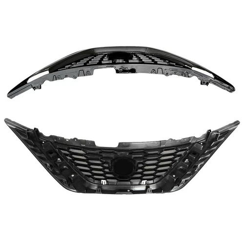 For Nissan Sentra 2016 2017 2018 Front Bumper Upper Grille Chrome & Black Grill - Picture 3 of 19