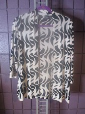 Chico's Travelers 1 / Small Black Ivory 3/4 Sleeve Open Front Jacket