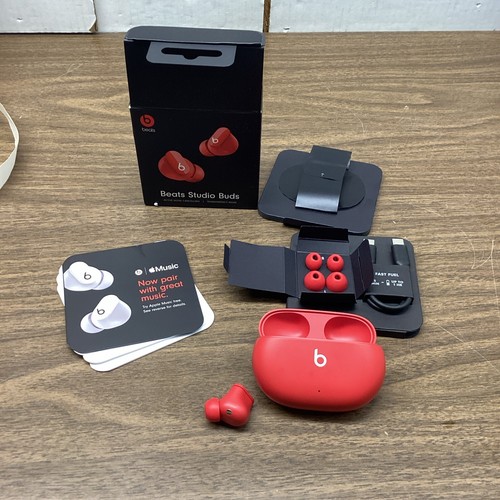 READ Original RED Dre Beats Studio Buds Wireless Earphones LEFT SIDE & Case ONLY