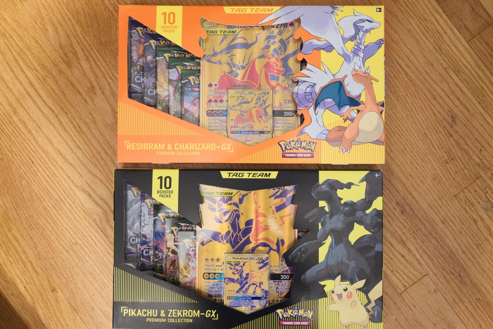 Reshiram & Charizard GX / Pikachu & Zekrom GX Premium Collection Box SEALED SET