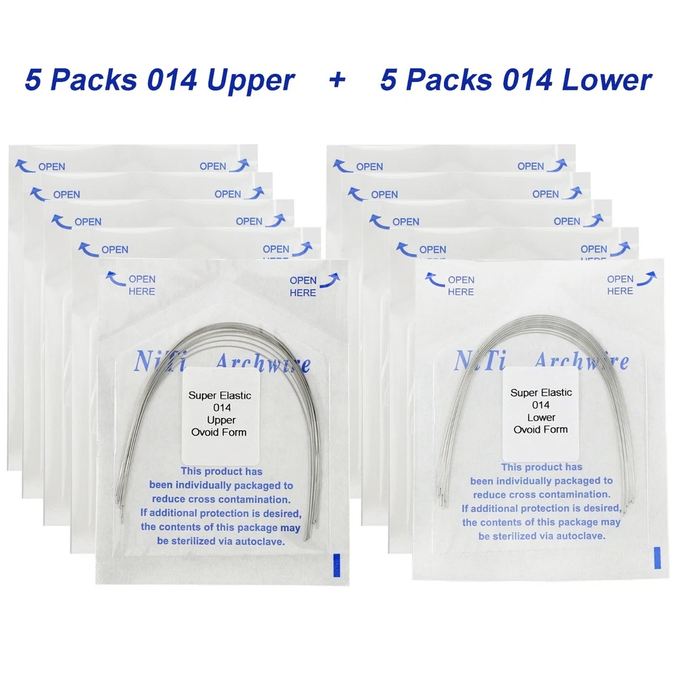 100 piezas de alambre de arco de ortodoncia dental de acero inoxidable NiTi ovoide natural 014 16X22 Foto 3 de 4
