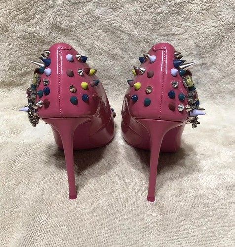 Steve Madden Veronicka Pink MultiColored Studded Heels Size 6M Mardi Gras - Picture 5 of 11