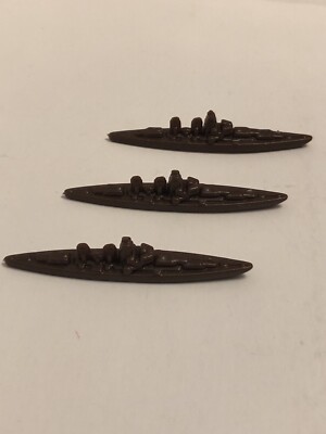 1984 - 1987 Axis & Allies Board Game Pieces - 3 Dark Brown Battleships USSR S1