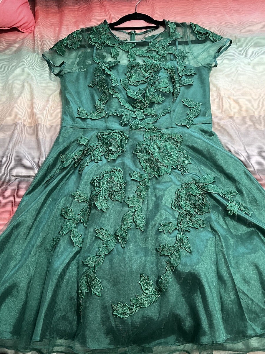 ModCloth Emerald Green Lace Dress Size 10 | eBay