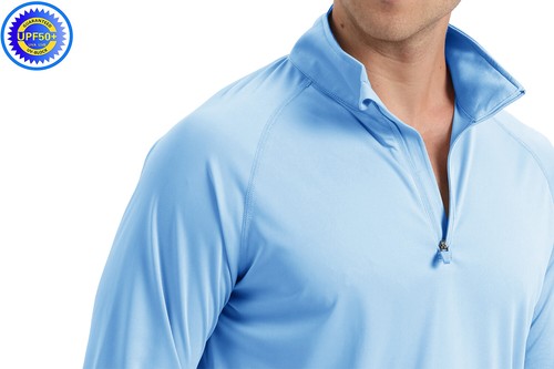 UPF50+ Men's Long Sleeve 1/4 Zip Sun Block UV T-Shirt Outdoor Fishing Sport Tops - Picture 38 of 82