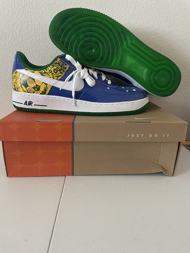 Collectible Men’s Nike Air Force 1 Premium 2006 Brazil World Cup Sneakers sz14 - Picture 3 of 5