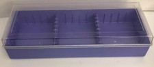 Purple Base W Clear Top 15 Slot Cassette Tape Storage Case-RARE VINTAGE-SHIP24HR