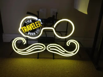 17'' The Traveler Brew Co Neon Sign Light Lamp Collection Bar Beer Glass Club JY
