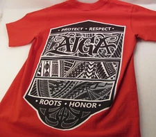 Shaka Wear Shirt Unisex S Red AIGA Logo Graphic Arts African Roots Honor Respect