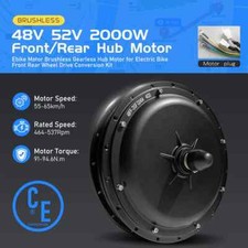 MTB E-bike 48V 52V 2000W Brushless Non-gear Front/Rear Hub Motor Conversion Kit