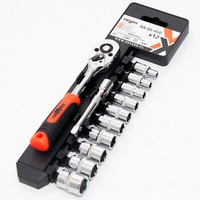 "SteckschlüSselsatz 1/4\" Crv - 11 Tlg. Ratsche Knarre Umschaltknarre Nuss Set"