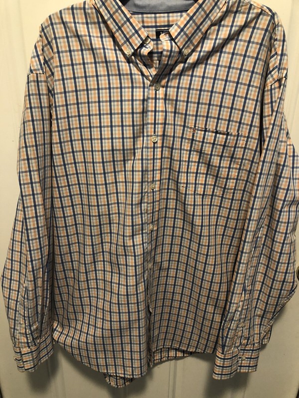 IZOD Blue/white/peach Button down XXL     #364