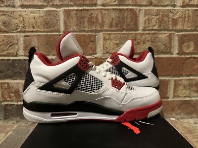 New 10 Nike Air Jordan 4 Retro Fire Red Mars Blackmon White Black
