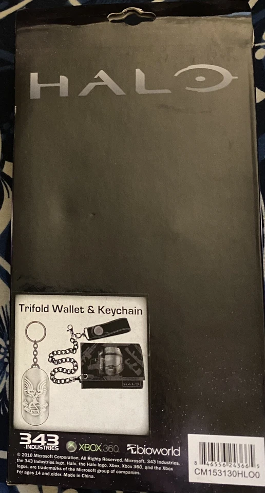 RARO! CARTERA BIOWORLD HALO Trifold Xbox 360 Microsoft 2010 con cadena TOTALMENTE NUEVA Foto 4 de 4