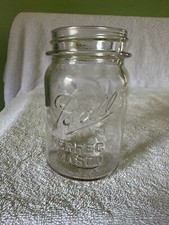 Vintage BALL Mason Canning PINT Jar (1933-1962) Round - NO RIBS/Flat Bottom