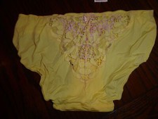 NWT JOSIE NATORI stretch NYLON LYCRA BIKINI PANTIES LACE INSET BACK 853118 YLW M