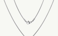925 Sterling Silver Snake Chain Necklace 1.2mm 20 Inches Italy