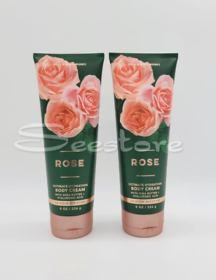 2 Bath & Body Works Rose Ultimate Hydration Body Cream With Hyaluronic Acid 8 oz