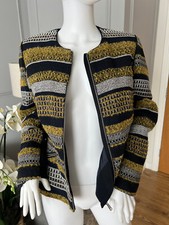 Barbara Lebek Wool Blend Blazer Jacket Zip Up Size Uk 14