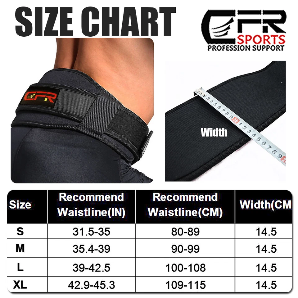 Waist Support Belt Heavy Weight Lifting Lumbar Work Lower Back Strap Brace CFR - Image 2 of 4