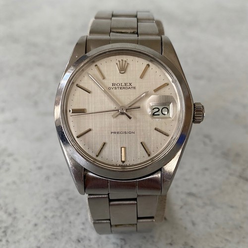 1971 Rolex Precision Oysterdate Ref.6694 Linen Dial Swiss Vintage Watch