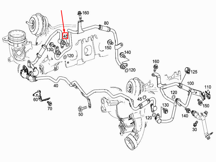 NEW MERCEDES-BENZ C COUPE C205 ENGINE COOLANT LINE O-RING