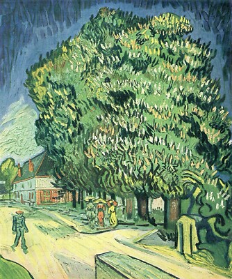 Blossoming chestnut tree by Vincent Van Gogh Giclee Print Reproduction on Canvas