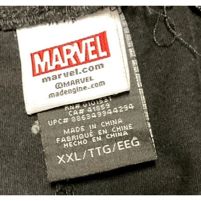 PANTALONES DE PIJAMA NEGROS MARVEL PUNISHER TALLA 2XL PANTALONES DE SALÓN BOLSILLOS CON LOGOTIPO ROJO PARA HOMBRE Foto 3 de 4