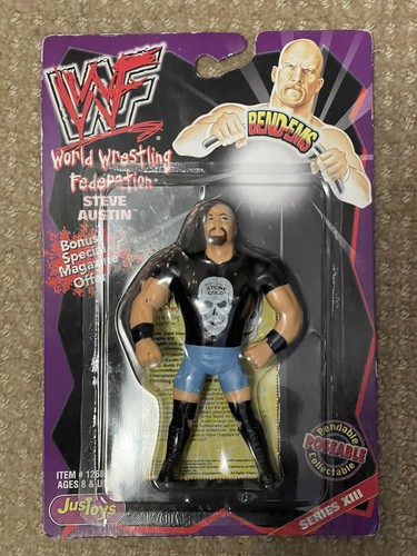 Steve Austin WWF Wrestling 2000 Just Toys Bend-Ems...