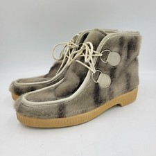 Vintage Aspen After Ski Chukka Boots USA Made Size 11 Feux Fur Rubber Soles