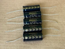 5 New Supertech 47 uf 600v Axial Capacitors Guitar Tube Amp & Radio Caps (Qty)