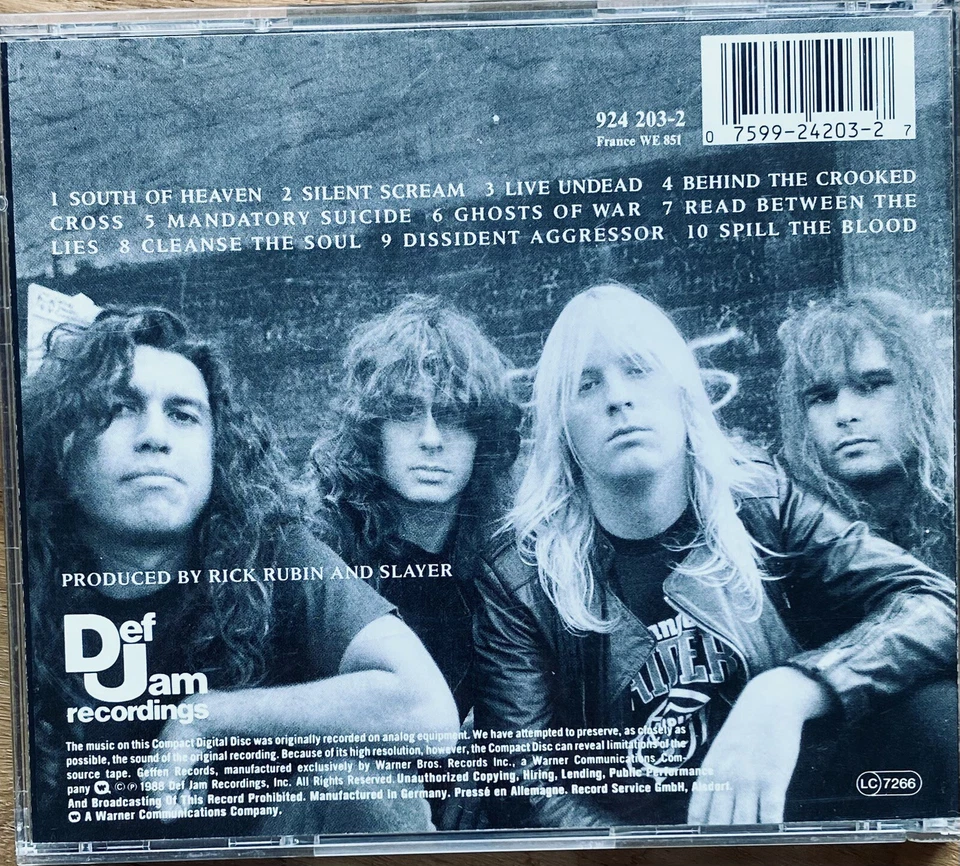 SLAYER “South of Heaven” FIRST PRESS 1988 • Def Jam Recordings • LIKE NEW ! - Bild 3 von 3