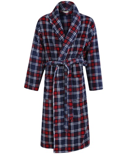 tartan fleece dressing gown